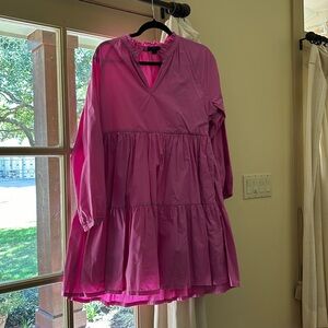 J Crew pink long sleeve dress